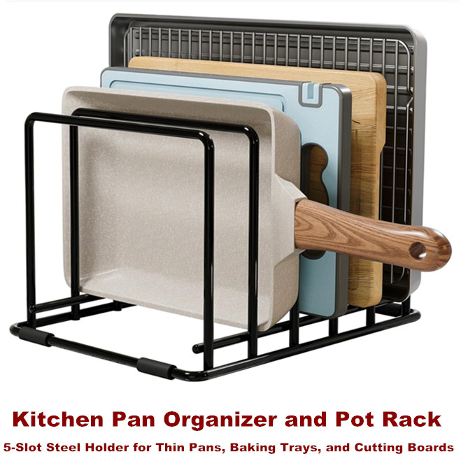 Kitchen Baking Organization - Steel Kitchen Cabinet Organizer Cookware Holder