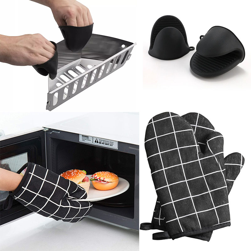 Kitchen Baking Gloves - Silicone Heat Resistant Pinch Oven Mitts