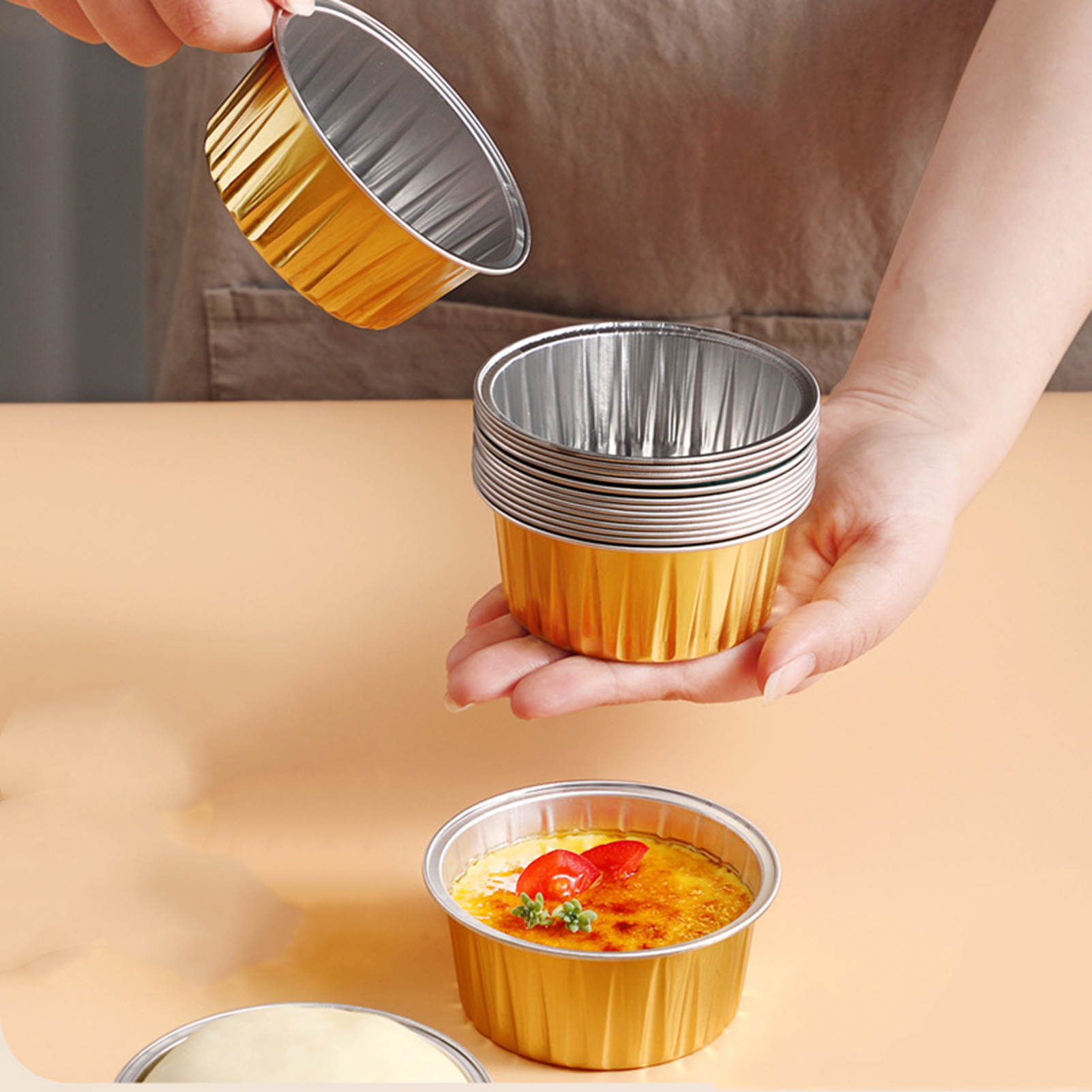Kitchen Baking Tray - 20PCS Reusable Aluminum Foil Cup Pudding