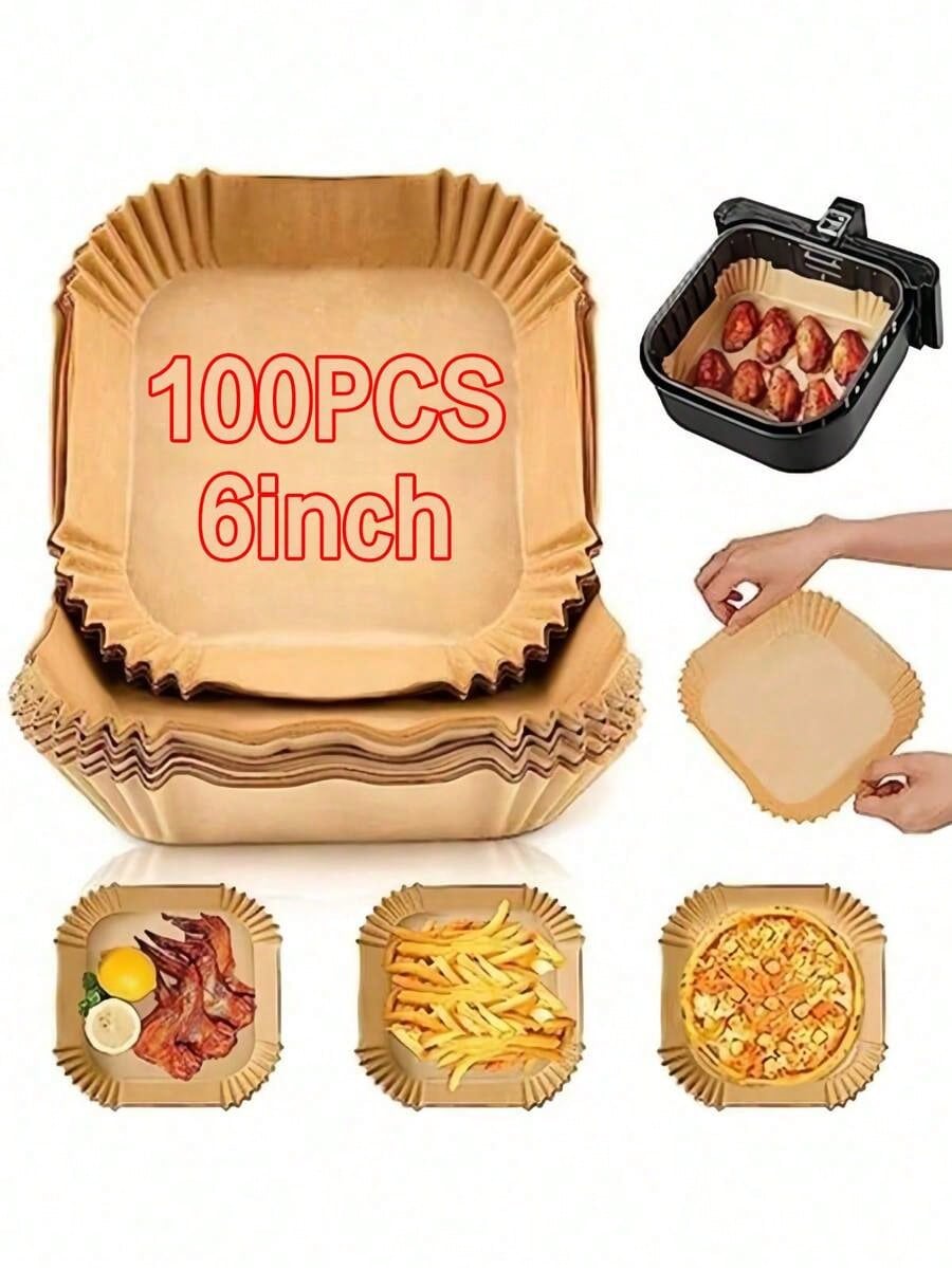 Kitchen Baking Essentials - 100PCS Disposable Air Fryer Liner, Non-Stick
