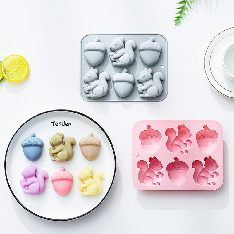 *6-hole Squirrel Oak Cake Sili - Silicone Cake Mold review and price