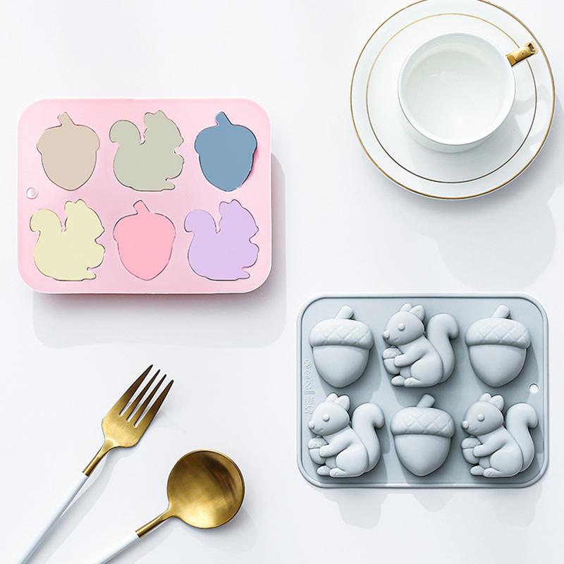 *6-hole Squirrel Oak Cake Sili - Silicone Cake Mold review and price