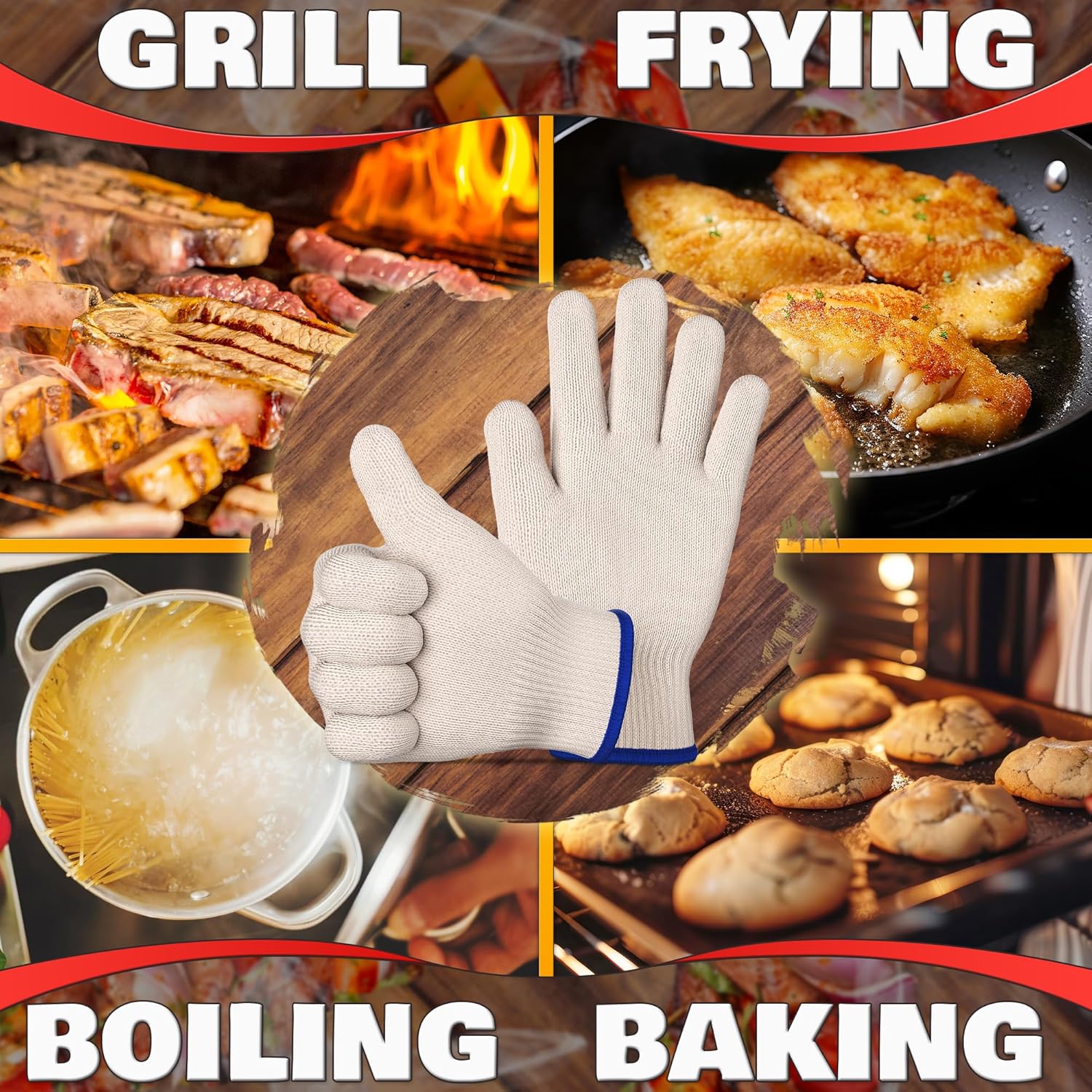 896°F Heat-Resistant Cooking G - Kitchen Baking Gloves review and price