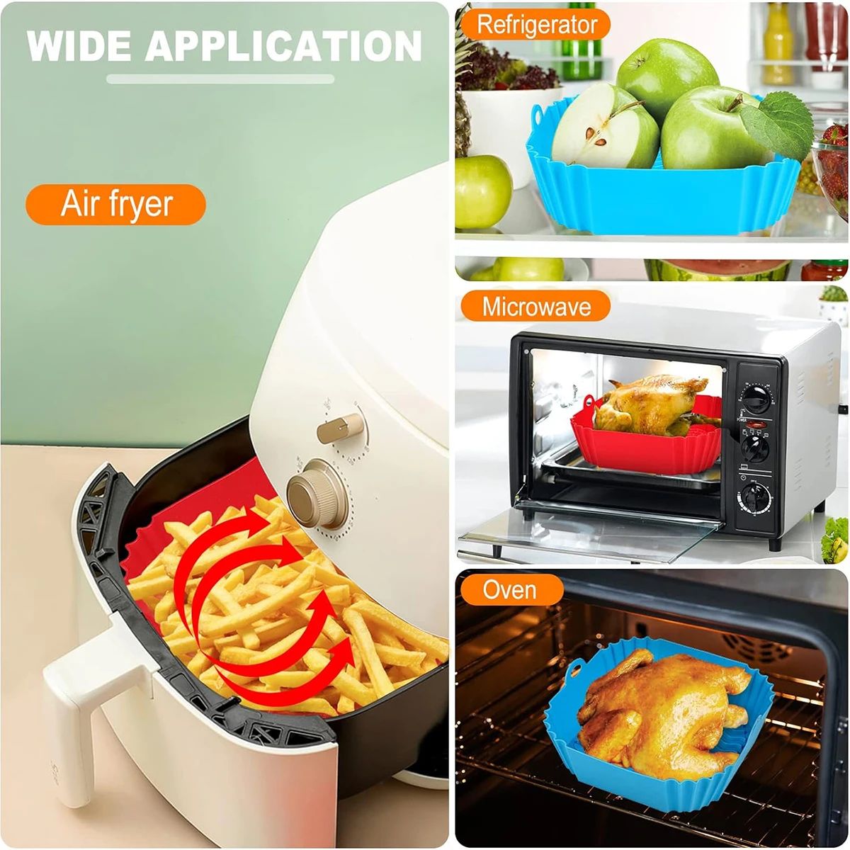 Air Fryer Silicone Liners Pot  - Kitchen Baking Tray review and price