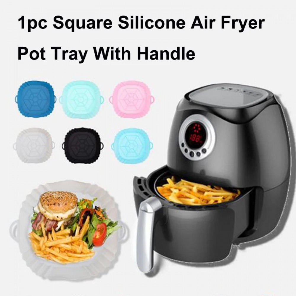 1Pc Silicone Air Fryer Pot Tra - Kitchen Baking Tray review and price