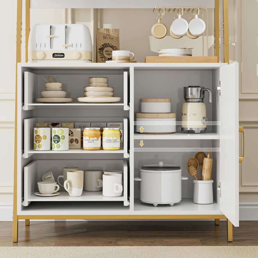 69 Tall Bookshelf, White Gold  - Kitchen Baking Drawer review and price