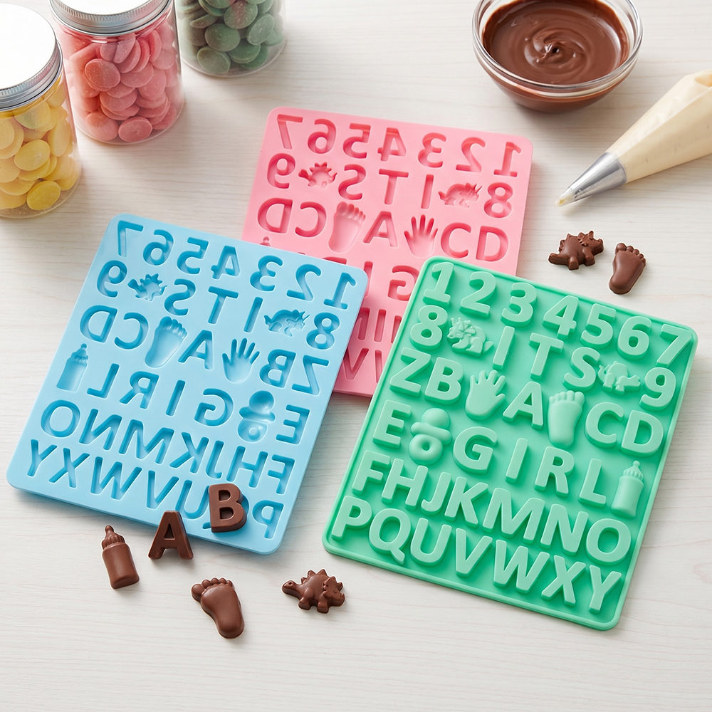 3pcs Digital letter shape choc - Silicone Cake Mold review and price