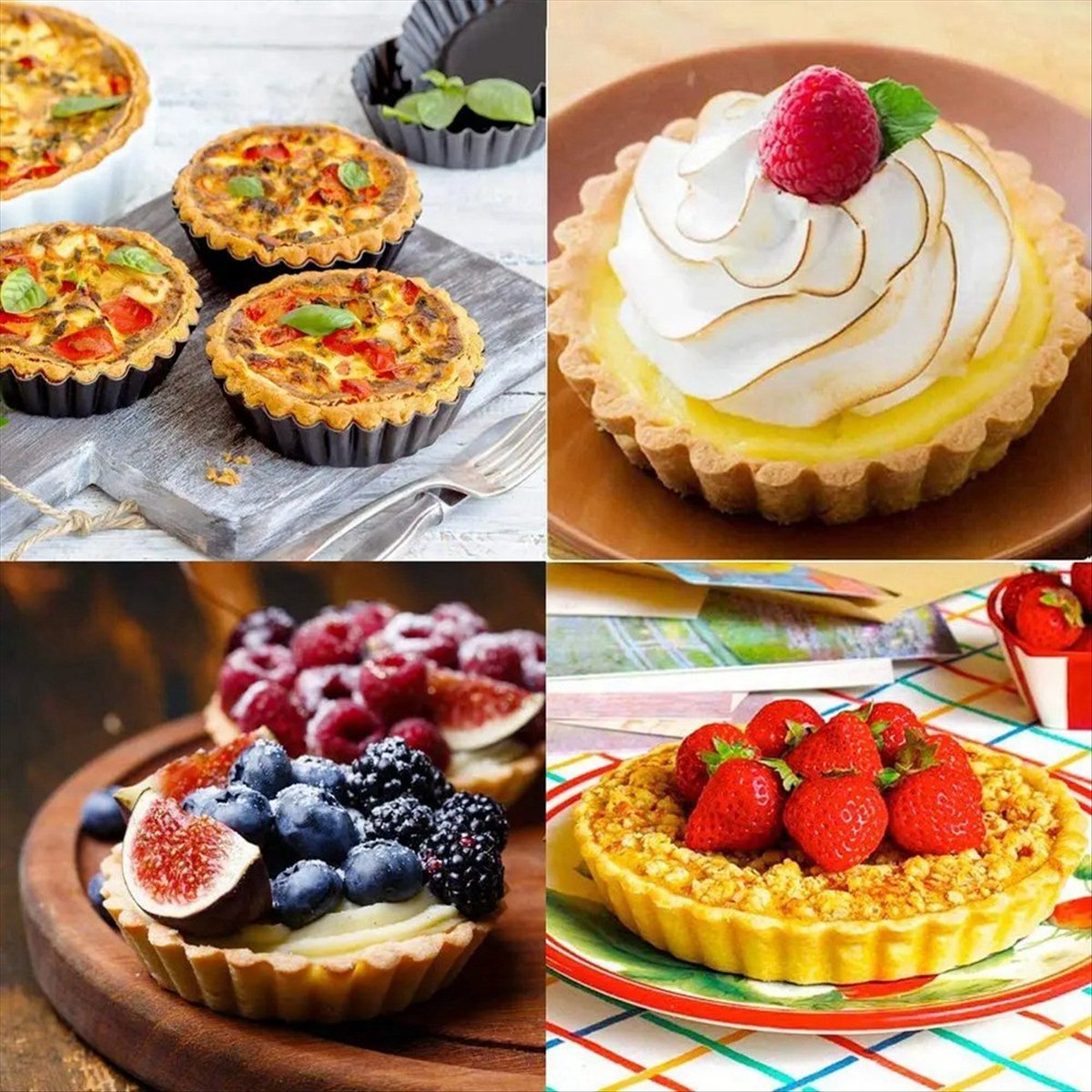 ABNH 4Pcs 4In/10cm Mini Pie Mu - Tart Pan Loose review and price