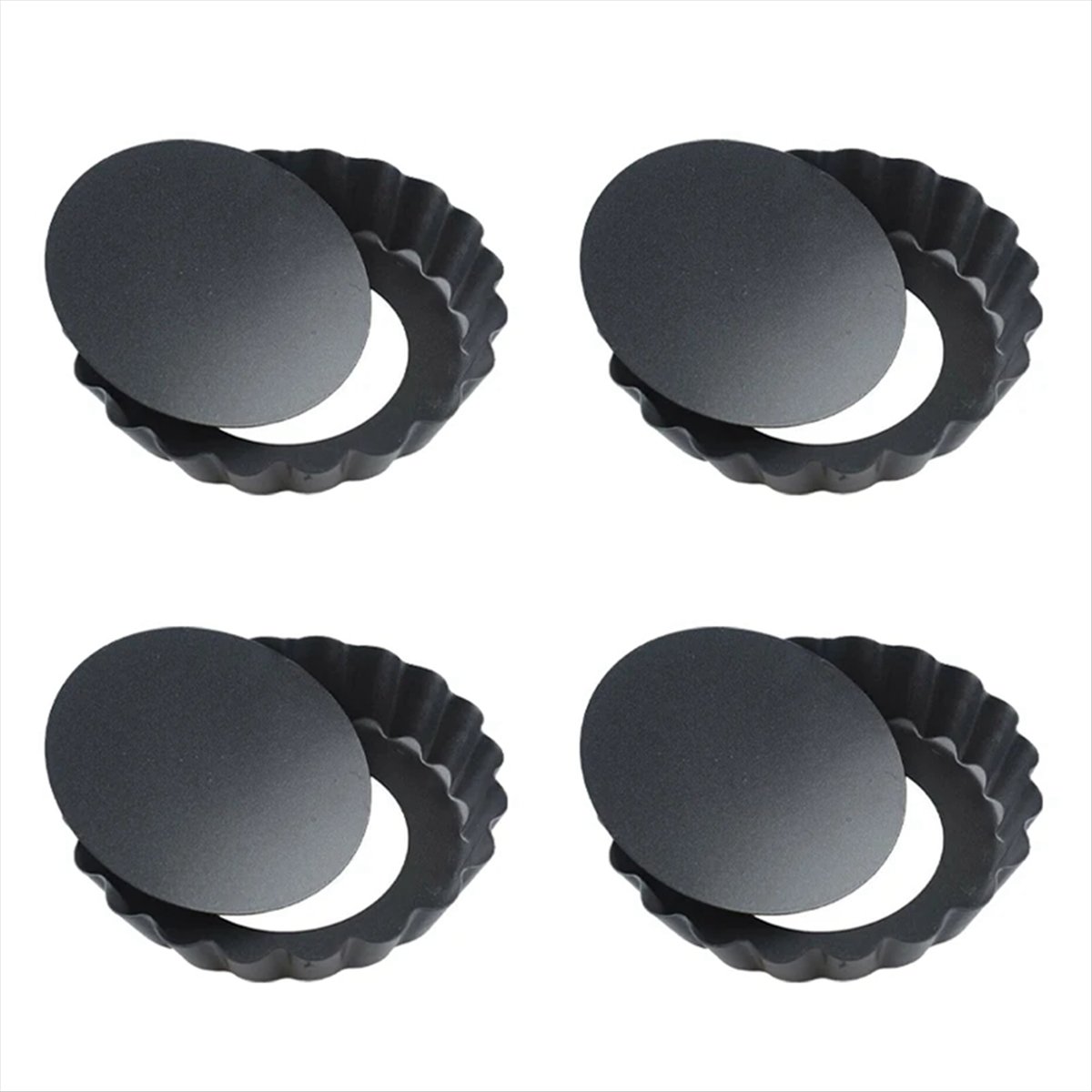 ABNH 4Pcs 4In/10cm Mini Pie Mu - Tart Pan Loose review and price