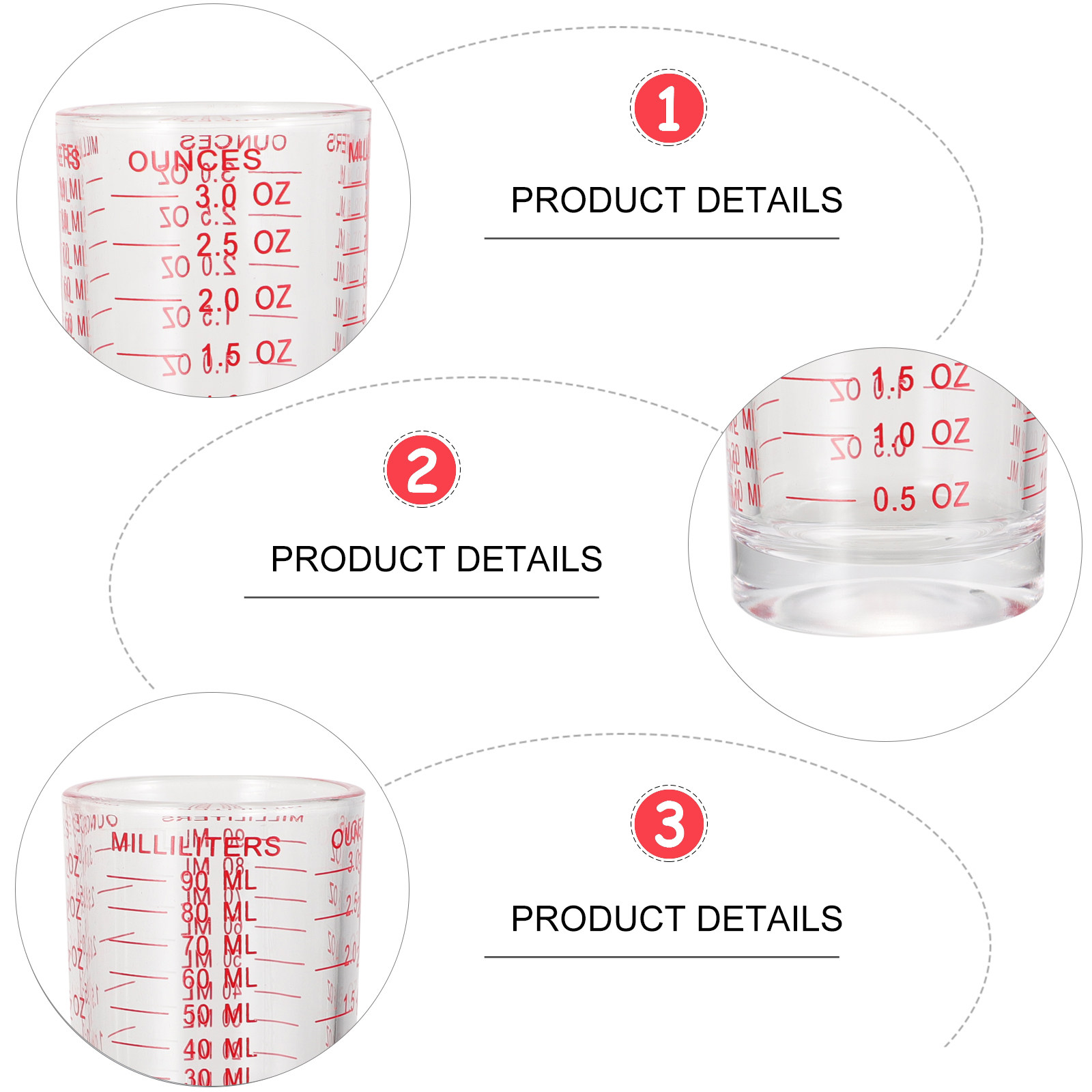 3Pcs Reusable Glass Measuring  - Kitchen And Baking Tools review and price