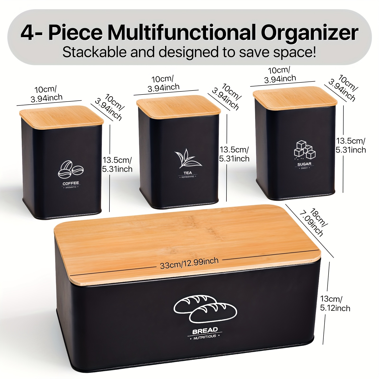Metal Bread Box for Kitchen Co - Kitchen Baking Canisters review and price