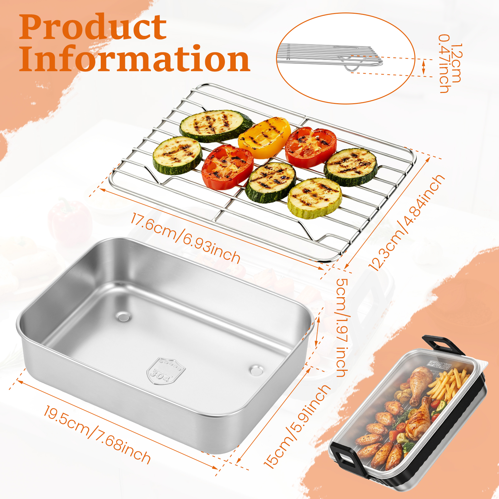 Stainless Steel Baking Pan wit - Kitchen Baking Rack review and price