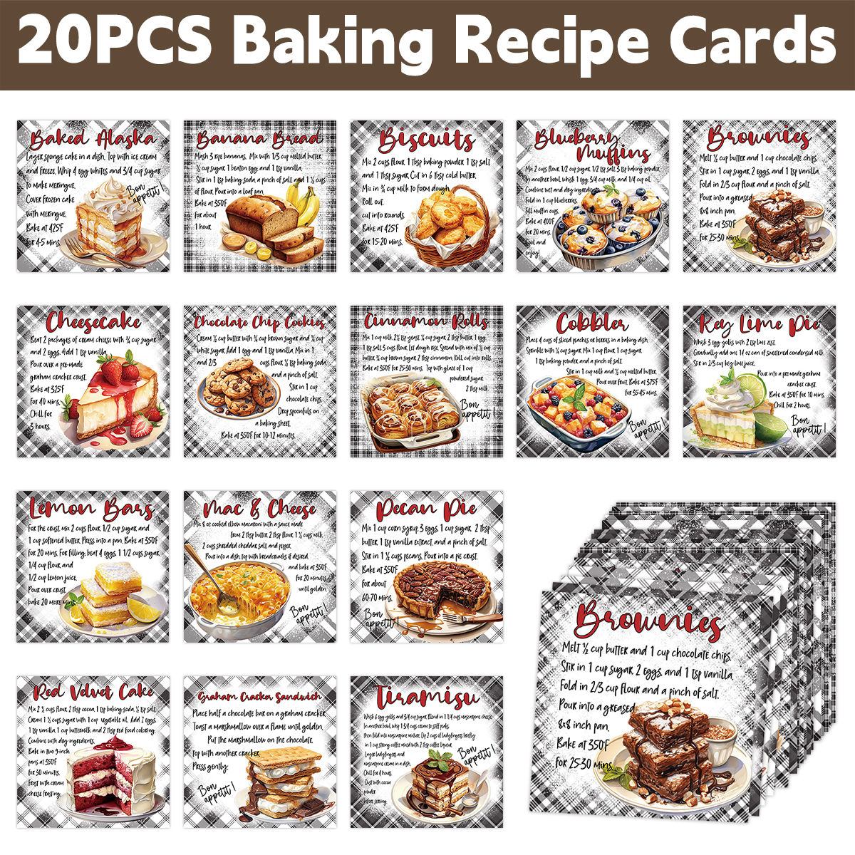 20pcs Plaid Design Baking Dess - Kitchen Baking Organization review and price