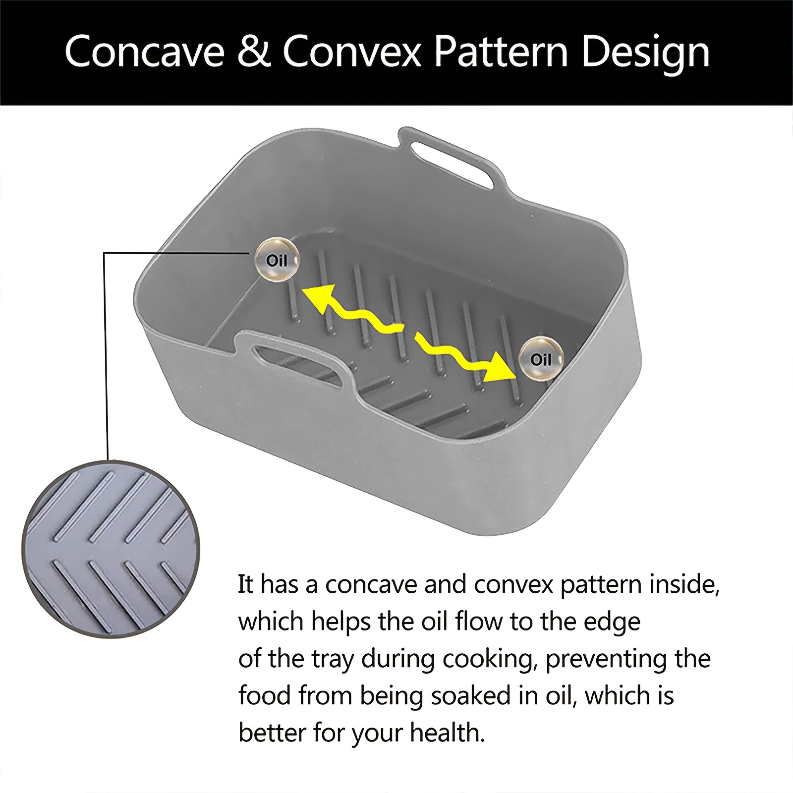 1/2Pcs Air Fryer Silicone Tray - Kitchen Baking Tray review and price