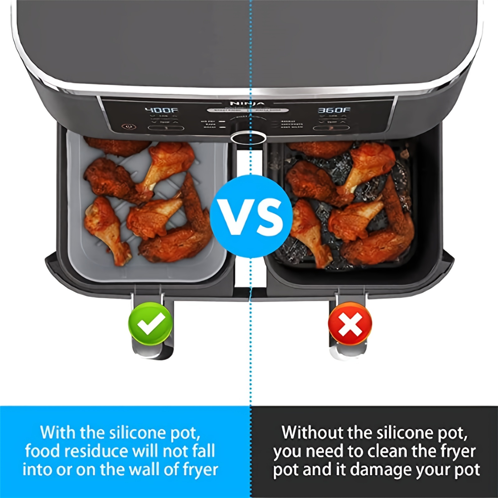 1/2Pcs Air Fryer Silicone Tray - Kitchen Baking Tray review and price