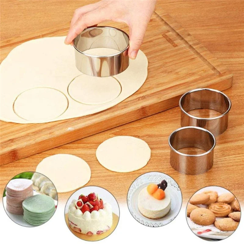 5PCS Round Stainless Steel Bis - Kitchen Appliances For Baking review and price
