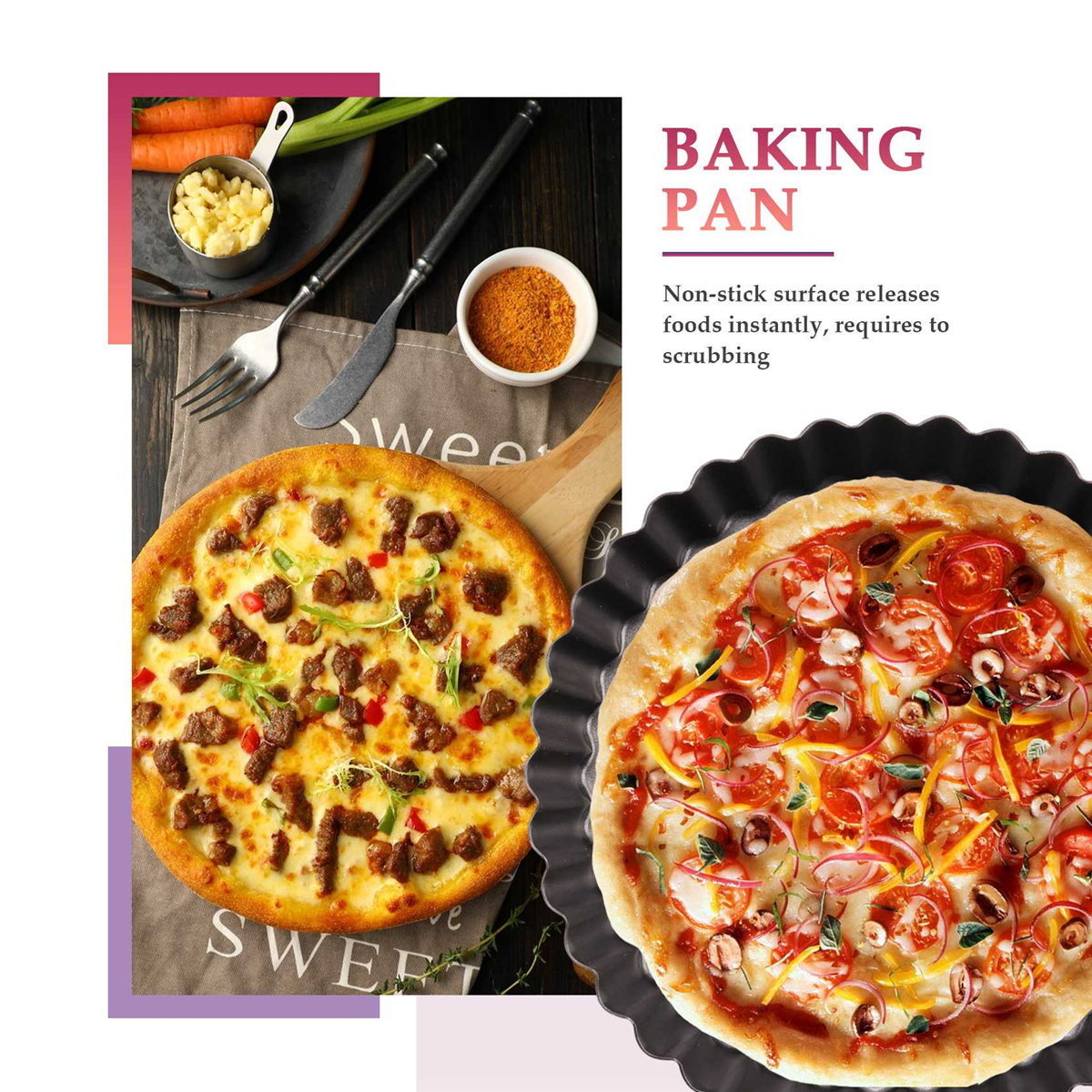 Pie Tin,Non-Stick Pie Dish,Rou - Tart Pan Loose review and price