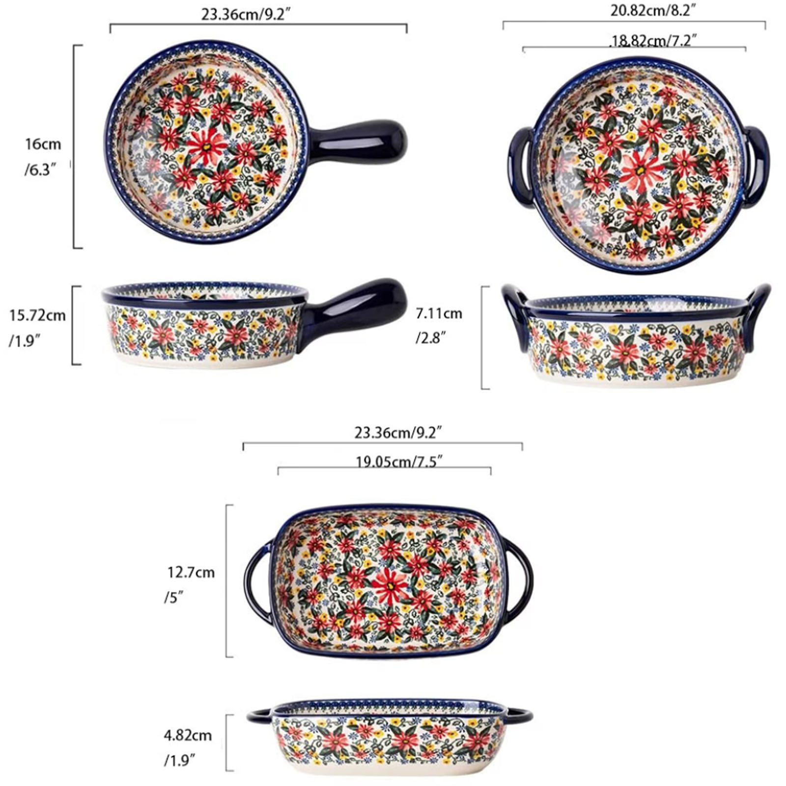 1pc,Floral ceramic baking tray - Kitchen Baking Must Haves review and price