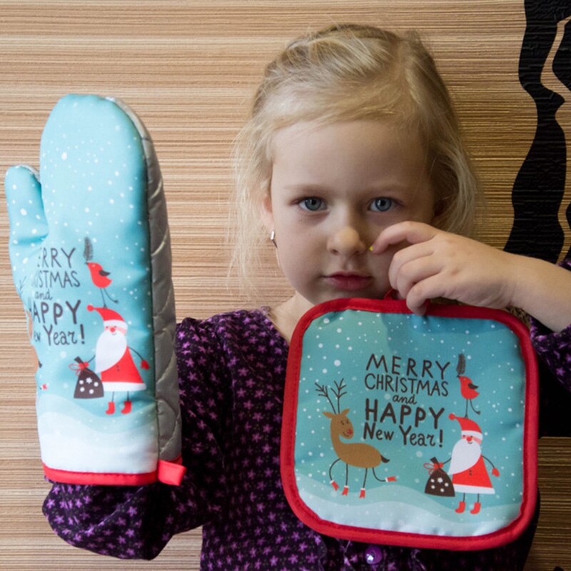 2pcs/set Christmas Oven Mitts  - Kitchen Baking Gloves review and price