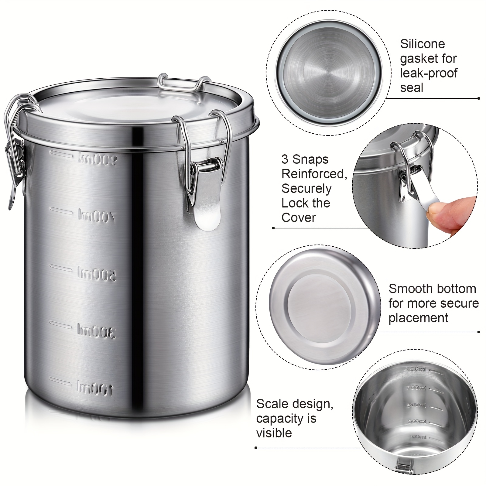 6 Pack 34 Oz Stainless Steel C - Kitchen Baking Canisters review and price