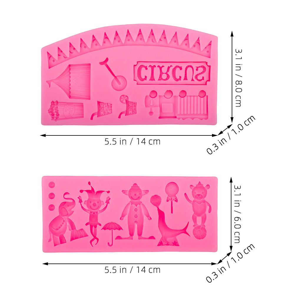 2Pcs Circus Fondant Mold Silic - Silicone Cake Mold review and price